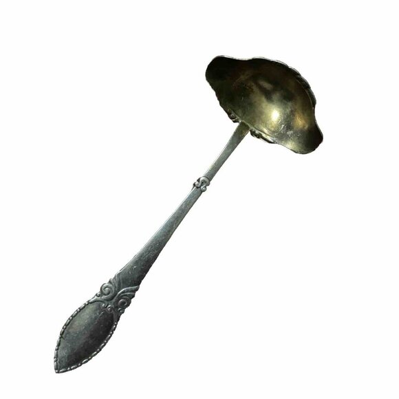 Antique Madsen & T Baagoe Electroplate Silver Danish Gravy Sauce Ladle 5.5” - Picture 2 of 14